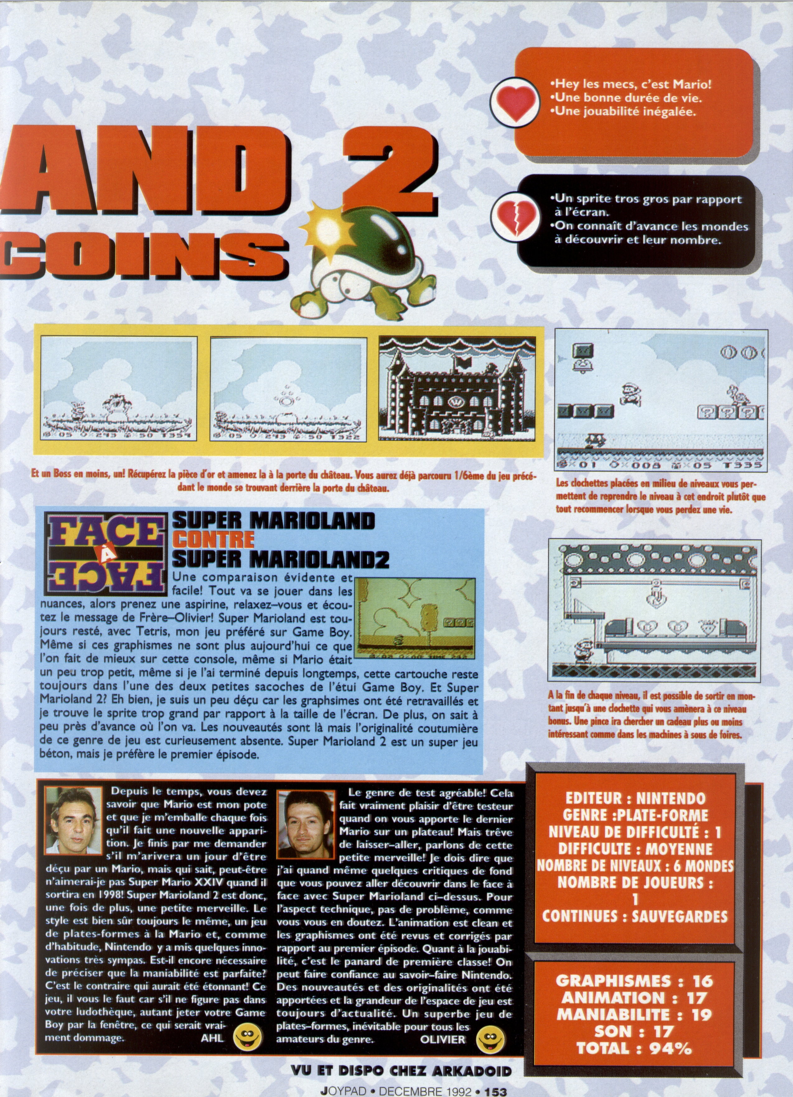 [TEST] Super Mario Land 2: 6 Golden Coins (GB) Joypad%20015%20-%20Page%20153%20%281992-12%29