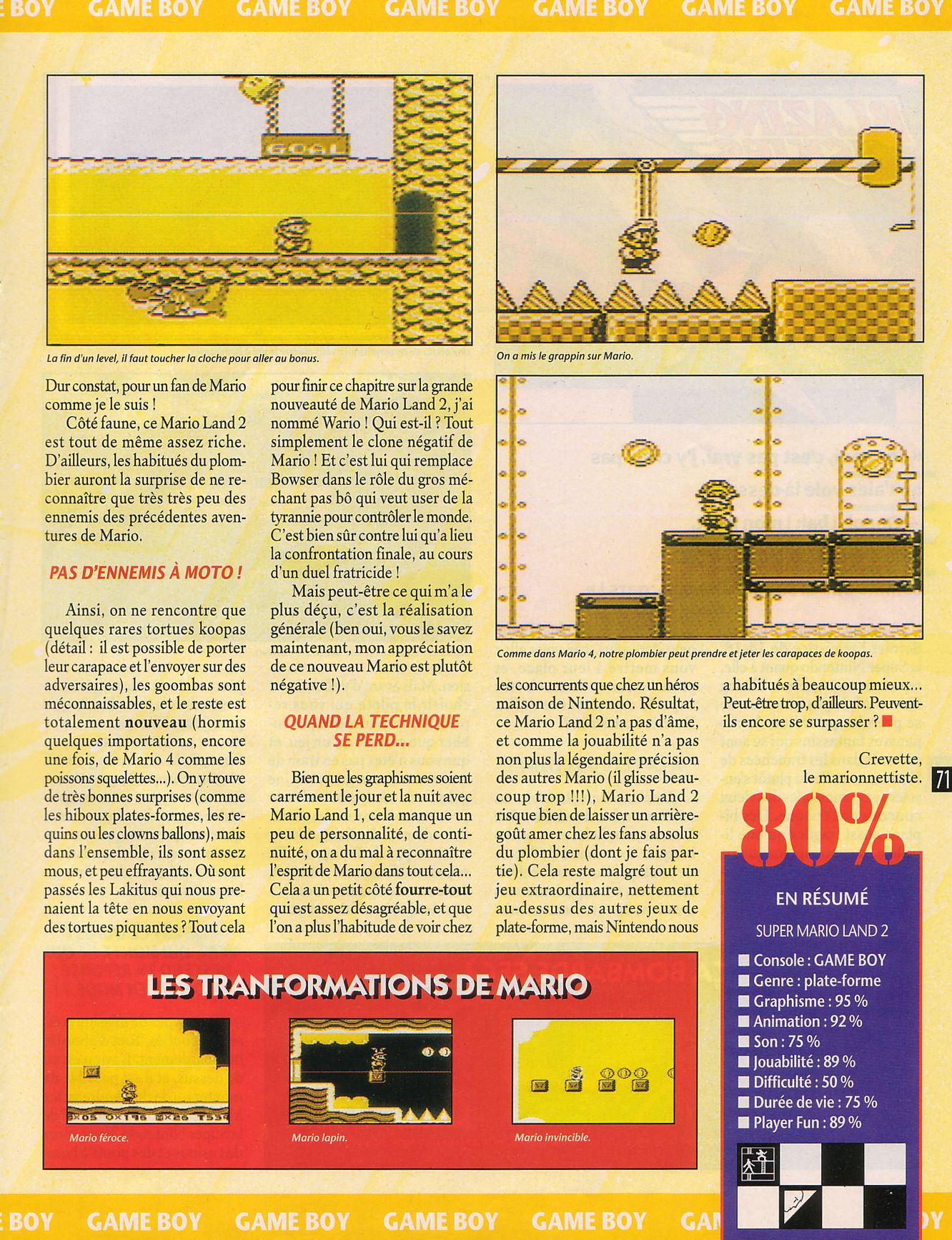 [TEST] Super Mario Land 2: 6 Golden Coins (GB) Player%20One%20026%20-%20Page%20071%20%281992-12%29